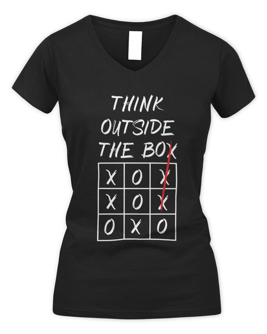 Think Outside The Box Women's V-Neck T-Shirt