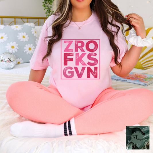 Zero fks given T-Shirt-0