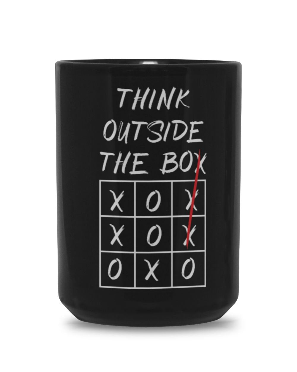 Think Outside The Box Black Mug 15oz