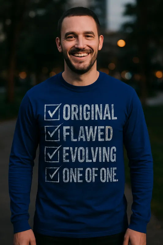 One Of One Check Mark Flawed Original Check List - Men's Long Sleeved T-Shirt