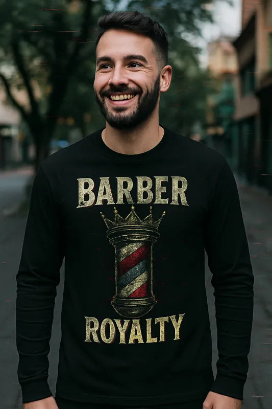 Barber Crown Poll - Men's Long Sleeved T-Shirt