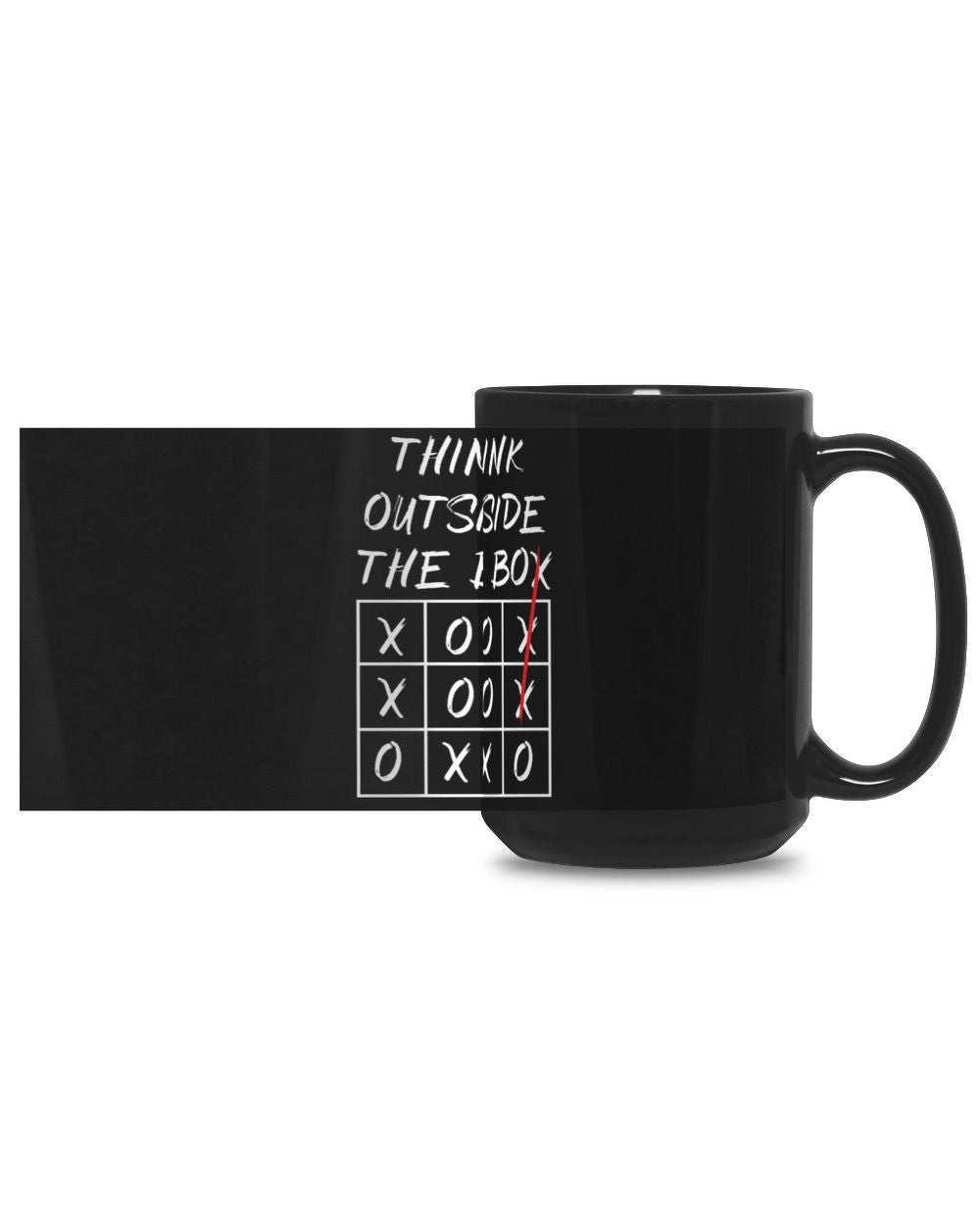 Think Outside The Box Black Mug 15oz